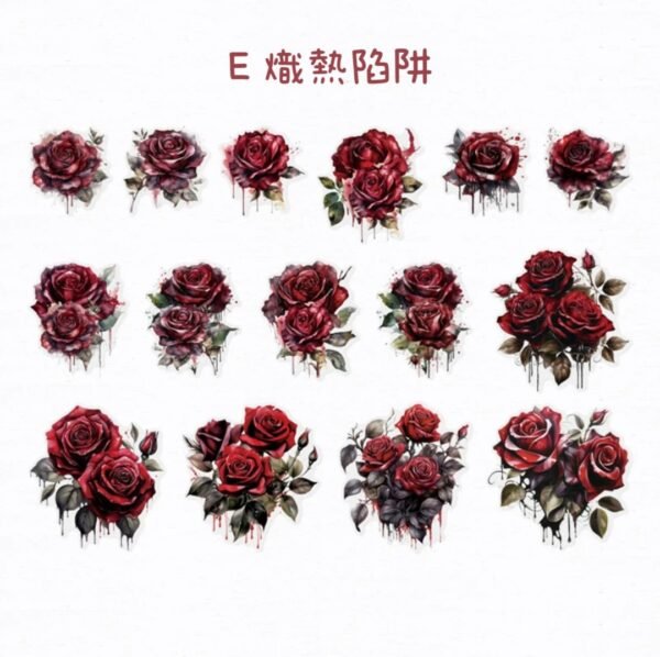 玫瑰的冒險系列 復古花卉PET貼紙包：圖片 15