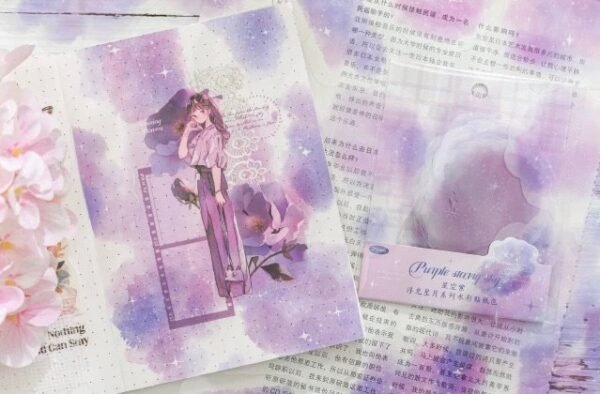 浮光星月系列 水彩暈染PET貼紙包：圖片 6