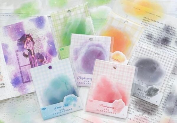 浮光星月系列 水彩暈染PET貼紙包：圖片 7