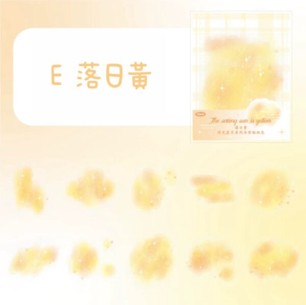 浮光星月系列 水彩暈染PET貼紙包：圖片 12