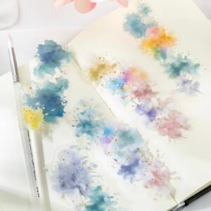 水彩畫板 潑灑暈染燙金PET貼紙包