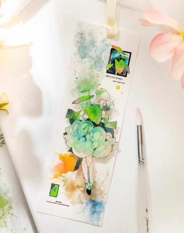 水彩畫板 潑灑暈染燙金PET貼紙包：圖片 7