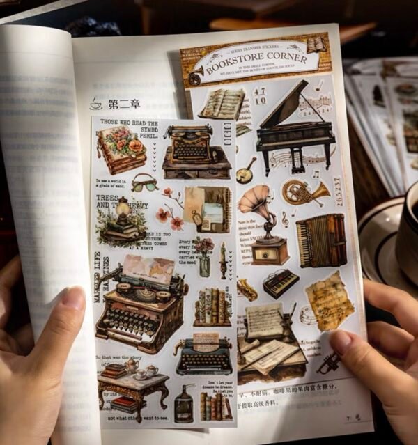 書店的角落 輕復古主題PET貼紙：圖片 5