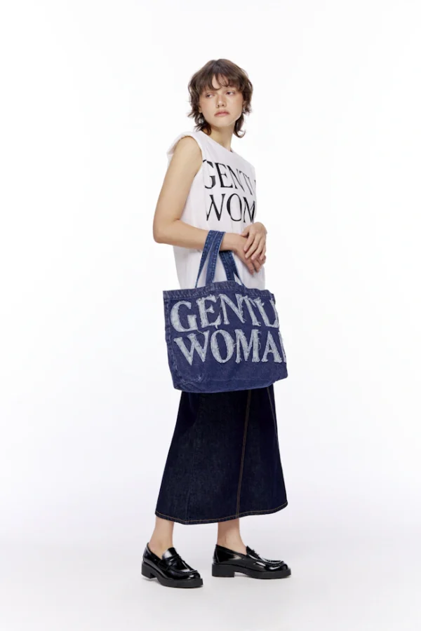 🇹🇭泰國 GENTLE WOMAN 單寧帆布托特包 - 海軍藍：圖片 4