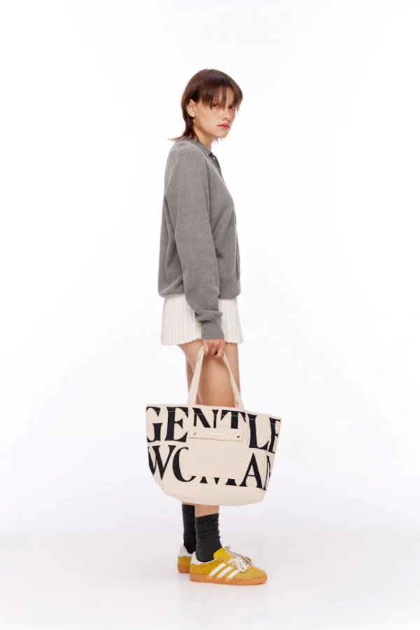 🇹🇭 泰國 GENTLE WOMAN 經典帆布托特包 外袋升級款 - 米白：圖片 4