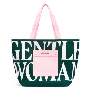 🇹🇭 泰國 GENTLE WOMAN 經典帆布托特包 外袋升級款 - 森林綠×蜜桃粉