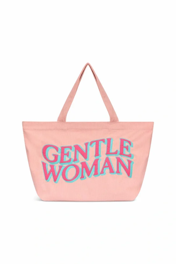 🇹🇭 泰國 GENTLE WOMAN 燈芯絨托特包 - 魅力粉