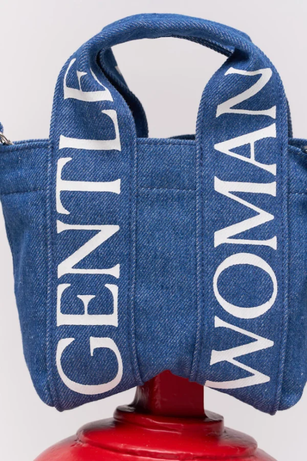 🇹🇭 泰國 GENTLE WOMAN 牛仔迷你方托特包 - 海軍藍：圖片 2