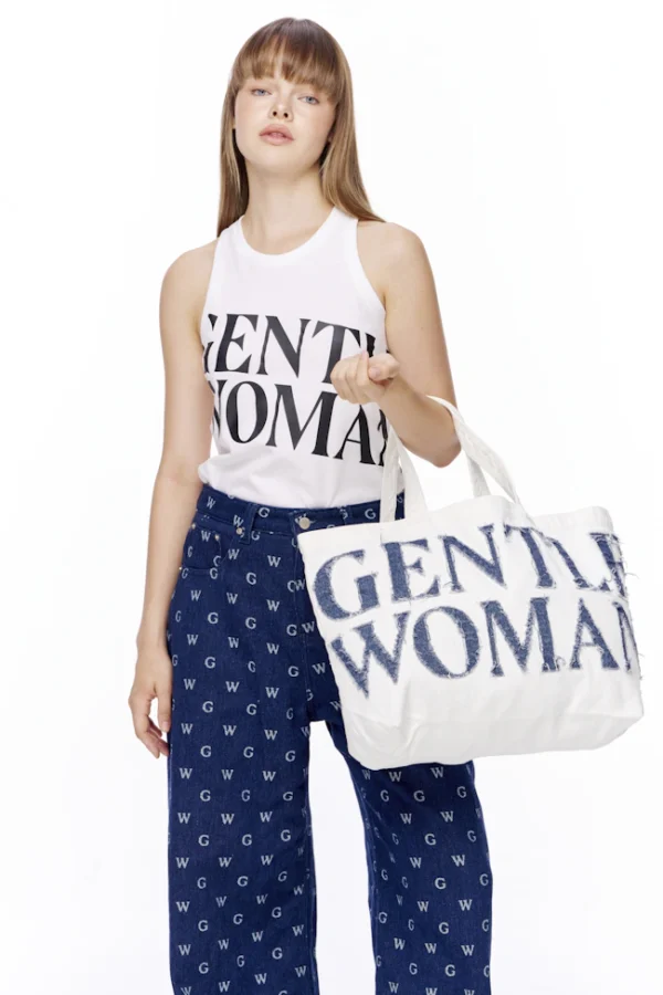 🇹🇭泰國 GENTLE WOMAN 單寧帆布托特包 - 奶油白：圖片 4