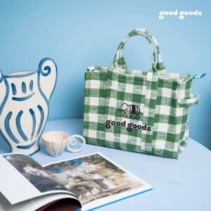 🇹🇭泰國 good goods 藍染小香風編織包 綠色