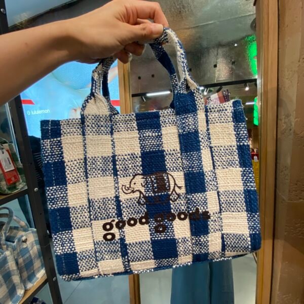 🇹🇭泰國 good goods 藍染小香風編織包 深藍：圖片 2